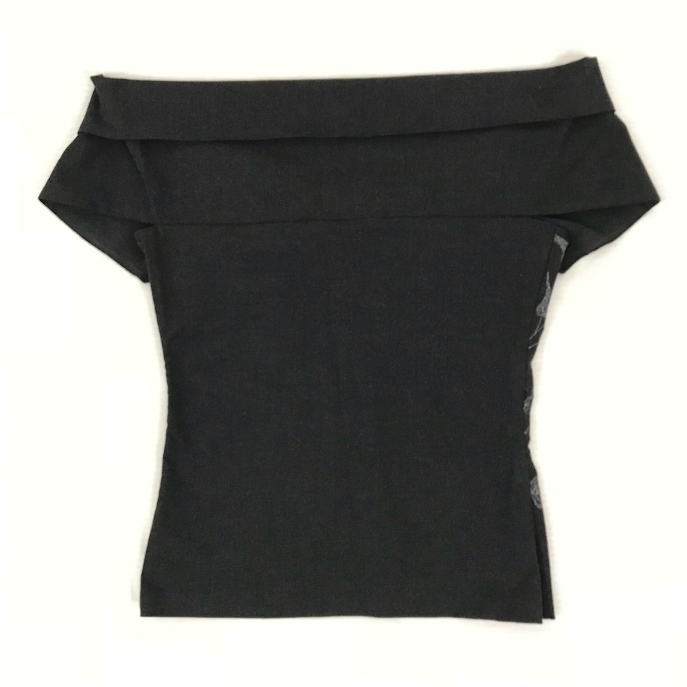 Fortunate Gray Top with Foldover Neckline Size M - Picture 5 of 5